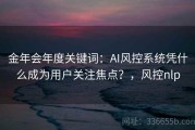 金年会年度关键词：AI风控系统凭什么成为用户关注焦点？，风控nlp